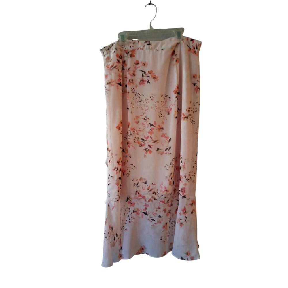 Calvin Klein Blush Pink Floral Midi Skirt Cottagecore Prairie Vintage 90s - Picture 4 of 6